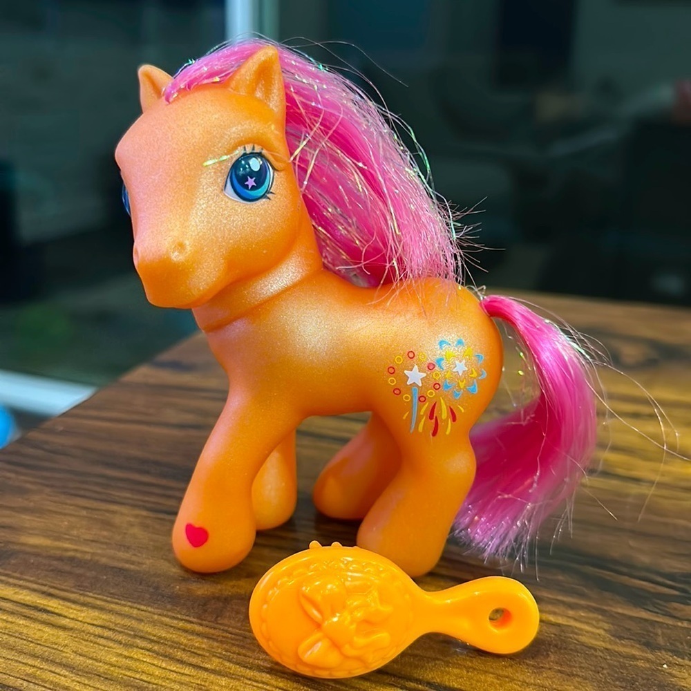My Little Pony MLP Sparkleworks Fireworks Orange Pony Hasbro 2002